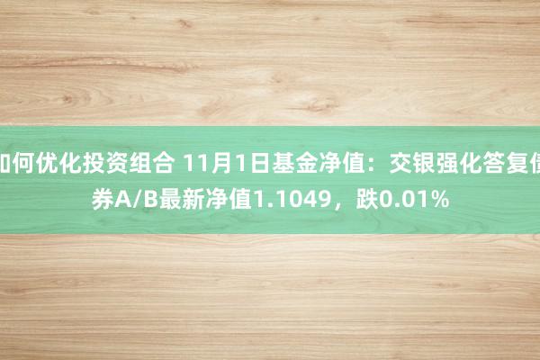 如何优化投资组合 11月1日基金净值：交银强化答复债券A/B最新净值1.1049，跌0.01%