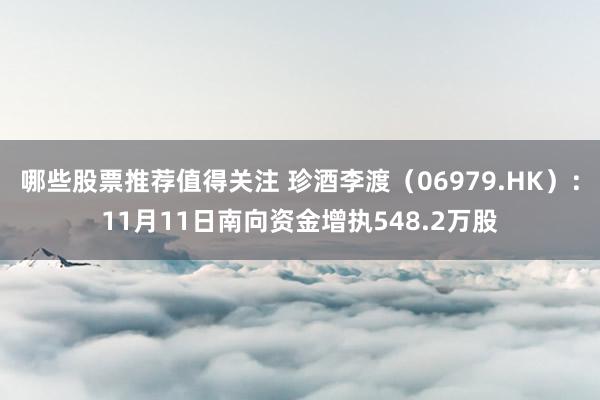 哪些股票推荐值得关注 珍酒李渡（06979.HK）：11月11日南向资金增执548.2万股