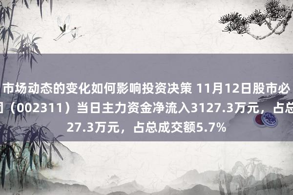 市场动态的变化如何影响投资决策 11月12日股市必读：海大集团（002311）当日主力资金净流入3127.3万元，占总成交额5.7%