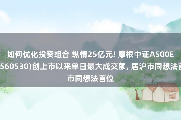 如何优化投资组合 纵情25亿元! 摩根中证A500ETF(560530)创上市以来单日最大成交额, 居沪市同想法首位