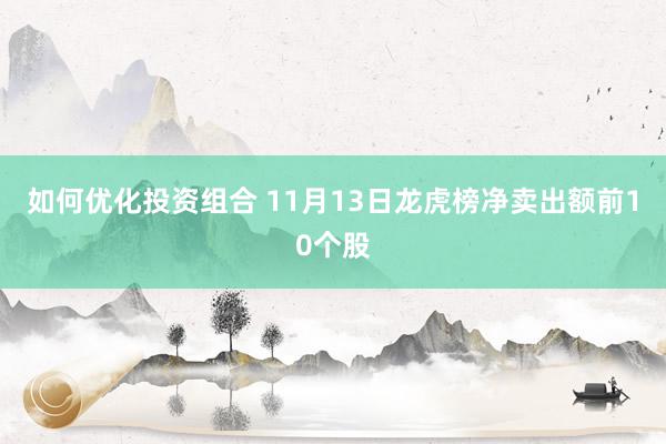 如何优化投资组合 11月13日龙虎榜净卖出额前10个股