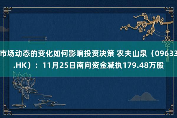 市场动态的变化如何影响投资决策 农夫山泉（09633.HK）：11月25日南向资金减执179.48万股