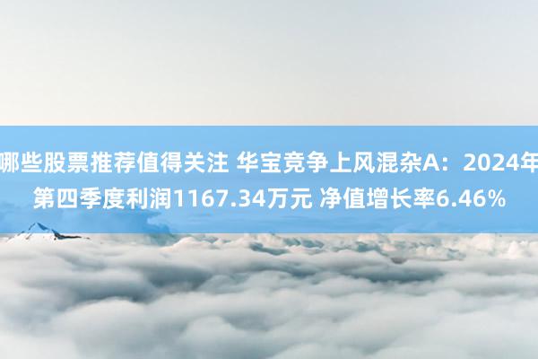 哪些股票推荐值得关注 华宝竞争上风混杂A：2024年第四季度利润1167.34万元 净值增长率6.46%