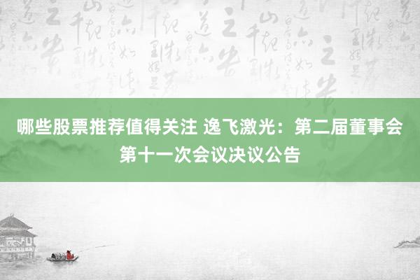 哪些股票推荐值得关注 逸飞激光：第二届董事会第十一次会议决议公告