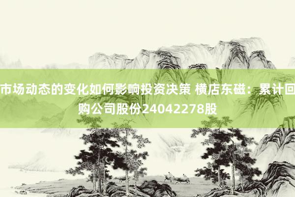 市场动态的变化如何影响投资决策 横店东磁：累计回购公司股份24042278股