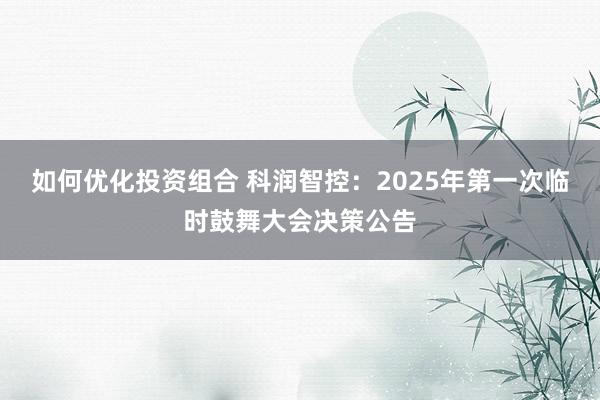 如何优化投资组合 科润智控：2025年第一次临时鼓舞大会决策公告